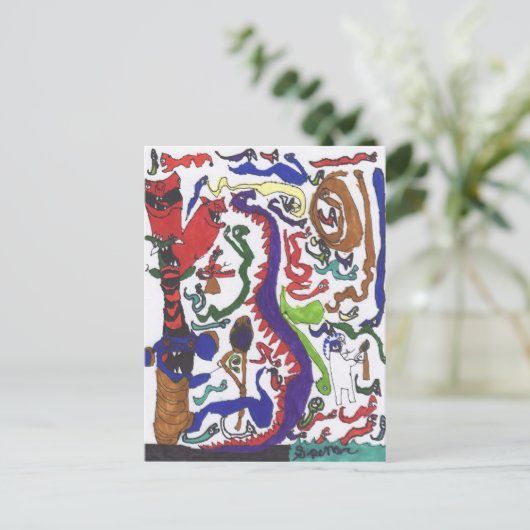 50 draken briefkaart (Staand voorkant)