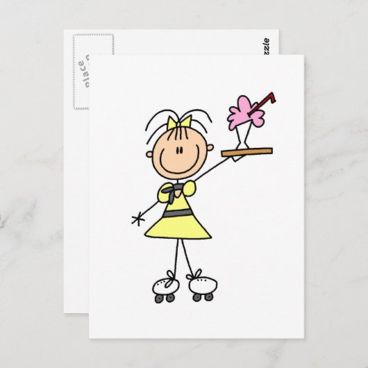 50 drive-in-Waitress T-shirts en cadeautjes Briefkaart (Voorkant / Achterkant)