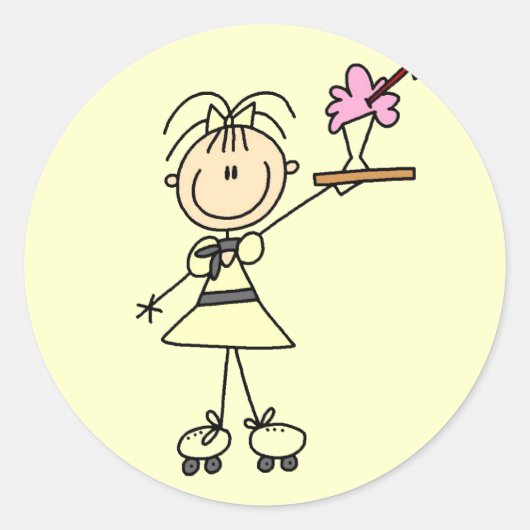 50 drive-in-Waitress T-shirts en cadeautjes Ronde Sticker (Voorkant)