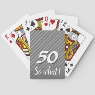 50 dus wat Elegant Funny Grey Stripe 50th Birthday Pokerkaarten