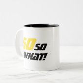 50 Dus wat Inspirerend Funny 50th Birthday Tweekleurige Koffiemok (Voorkant links)