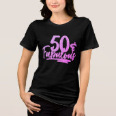 50 en 50 jaar Paarse verbluffende glitter-50-jarig Tri-Blend Shirt (Voorkant)