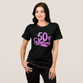 50 en 50 jaar Paarse verbluffende glitter-50-jarig Tri-Blend Shirt (Voorkant volledig)