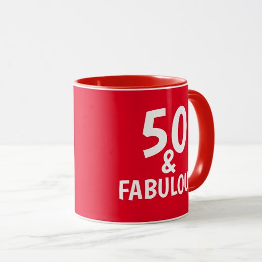 50 EN 50E BIRTHDAY KOFFIE-MOK MOK (Voorkant rechts)