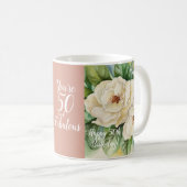 50 en 50e verjaardag van het Roos van gouden bloem Koffiemok (Voorkant rechts)