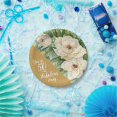 50 en de 50e goudbloem van de 50e verjaardag papieren bordje (Feest)