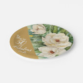 50 en de 50e goudbloem van de 50e verjaardag papieren bordje (Gekanteld)