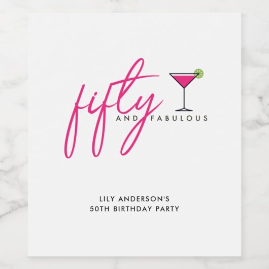 50. en de 50e verjaardag van de 50e verjaardag van wijn etiket (Enkel label)