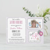 50 en de 50e verjaardag van de Fab Invitation Diam Kaart (Staand voorkant)