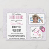 50 en de 50e verjaardag van de Fab Invitation Diam Kaart (Voorkant / Achterkant)