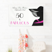 50 en de Fabelachtige Elegante 50ste Verjaardag Spandoek (Insitu)