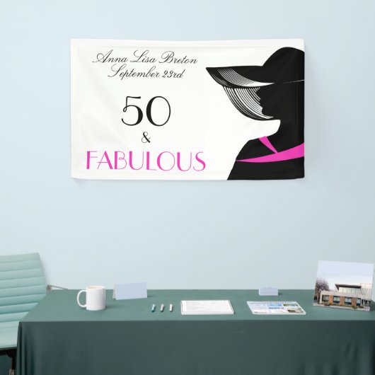 50 en de Fabelachtige Elegante 50ste Verjaardag Spandoek (Beurs)