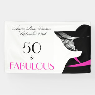 50 en de Fabelachtige Elegante 50ste Verjaardag Spandoek