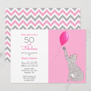 50 en de Fabulous 50th Birthday Invitation Kaart