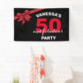 50 en de Fabulous 50th Birthday Party Spandoek (Insitu)