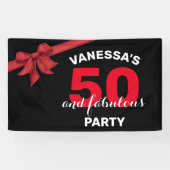 50 en de Fabulous 50th Birthday Party Spandoek (Horizontaal)