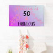 50 en de Fabulous 50th Birthday Party Spandoek (Insitu)