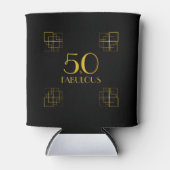 50 en de Fabulous Birthday Art Deco Style Blikjeskoeler (Voorkant)