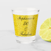 50 en de Fabulous Birthday Gold Black Glitter Part Shot Glas (Voorkant)