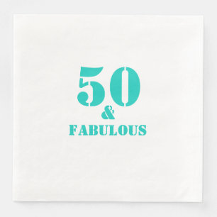 50 en de Fabulous Birthday Party Blauwgroen Blue A Servet