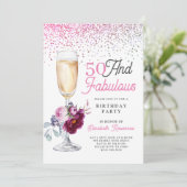50 en de Fabulous Birthday Party Kaart (Staand voorkant)