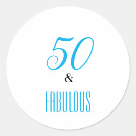 50 en de Fabulous Birthday pas partijstickers aan Ronde Sticker