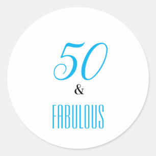 50 en de Fabulous Birthday pas partijstickers aan Ronde Sticker