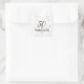 50 en de Fabulous Customize Birthday Party Vierkante Sticker (Tas)