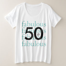 50 en de Fabulous Fiftieth Birthday Grote Maat T-shirt