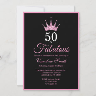 50. en de Fabulous Fiftieth Birthday Invitation Kaart