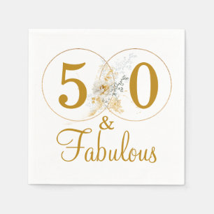 50 en de "Fabulous Gold Floral"-partij Servet