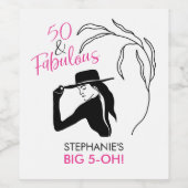 50 en de feestdag van Fabulous Birthday Wijn Etiket (Enkel label)