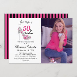 50 en de partij van Fabulous Birthday Kaart