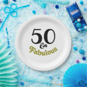 50 en de partij van Fabulous Birthday Papieren Bordje (Feest)