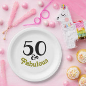 50 en de partij van Fabulous Birthday Papieren Bordje (Feest)