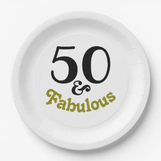 50 en de partij van Fabulous Birthday Papieren Bordje