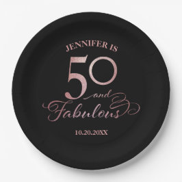 50 en de partij van Fabulous Birthday Papieren Bordje