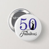 50 en de partij van Fabulous Birthday Ronde Button 5,7 Cm (Voorkant /achterkant)