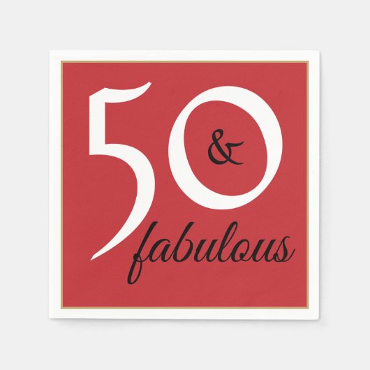 50 en de partij van Fabulous Birthday Servet (Voorkant)