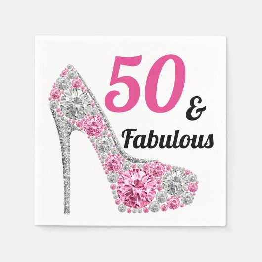 50 en de partij van Fabulous Birthday Servet (Voorkant)