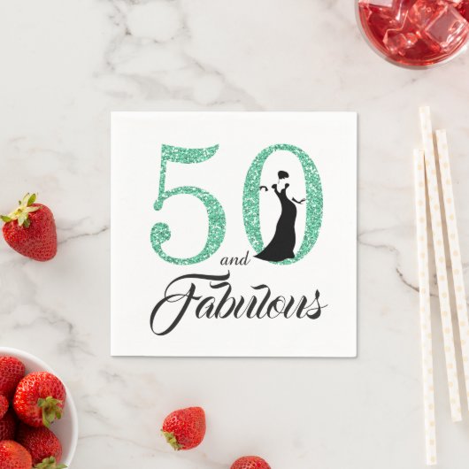 50 en de partij van Fabulous Birthday Servetten (Insitu)