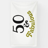 50 en de partij van Fabulous Birthday Spandoek (Verticaal)