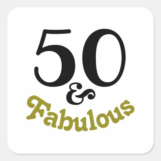 50 en de partij van Fabulous Birthday Vierkante Sticker (Voorkant)
