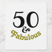50 en de partij van Fabulous Birthday Wijn Etiket (Enkel label)