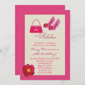 50 en de uitnodiging van de Mode van Fabulous Birt (Voorkant / Achterkant)