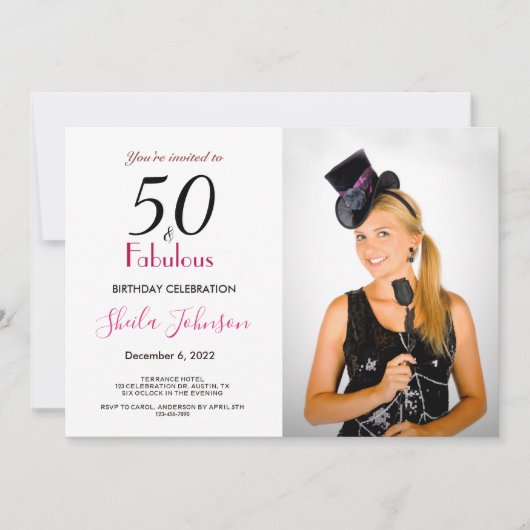 50 en de uitnodiging van de partij van Fabulous Bi (Voorkant)
