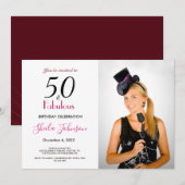 50 en de uitnodiging van de partij van Fabulous Bi (Voorkant / Achterkant)