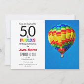 50 en de uitnodiging van Fabulous Birthday (Voorkant)