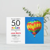 50 en de uitnodiging van Fabulous Birthday (Staand voorkant)