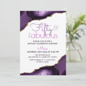 50 en de uitnodiging van Fabulous White Paars Agat (Staand voorkant)